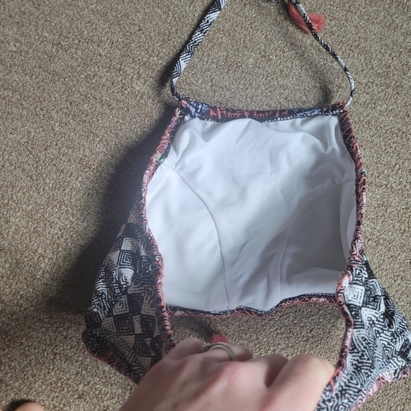 NWOT No Boundaries Women's Tribal Aztec Print Halter Swim Top Size Large (11-13) - Picture 8 of 14